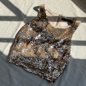 ZARA BASICS SEQUIN CROPPED TOP- XS